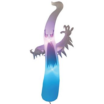 GOOSH 6 FT Halloween Inflatables Ghost Scary Red Eye Dimming Ghost with Built-in Colorful LEDs