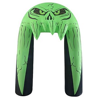 GOOSH 10 FT Halloween Inflatables Archway Monster Mouth Archway with Built-in LEDs