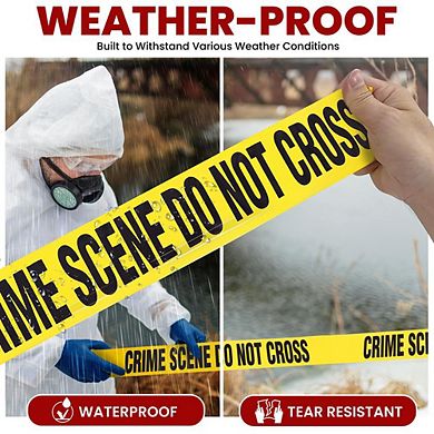 Pyle Crime Scene Do Not Cross Tape - Yellow, 6-Pack, 656 ft. Each - PCSCTX6
