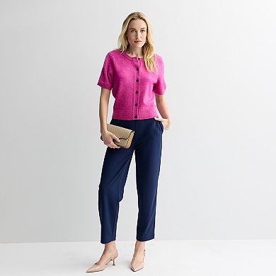 Women's Nine West Short Sleeve Cozy Cardigan Sweater