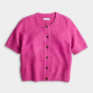 Women's Nine West Short Sleeve Cozy Cardigan Sweater