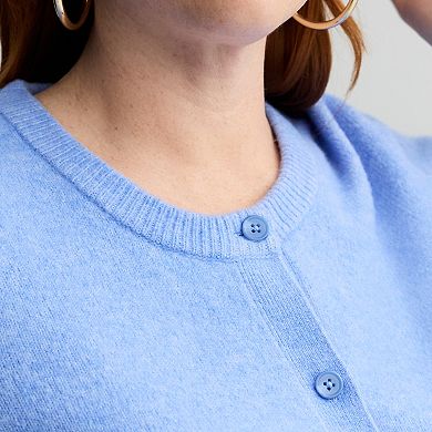 Plus Size Nine West Short Sleeve Cozy Cardigan