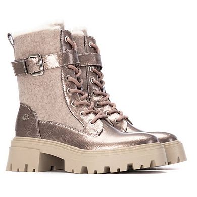 XTI Women's Patent Leather Combat Booties 144669