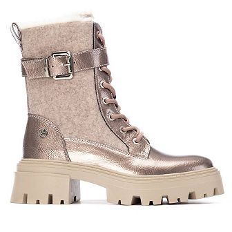 XTI Women's Patent Leather Combat Booties 144669