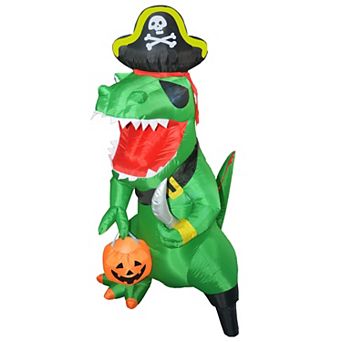 GOOSH 7 FT Halloween Inflatables Pirate Dinosaur Pumpkin Decoration with Built-in LEDs