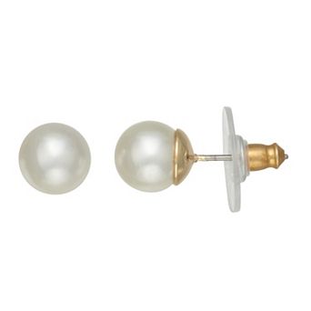 You're Invited Silver Tone Simulated Pearl Stud Earrings