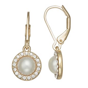 You're Invited Silver Tone Simulated Pearl Drop Earrings