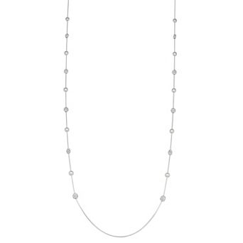 You're Invited Silver Tone Social Illusion Simulated Pearl Necklace