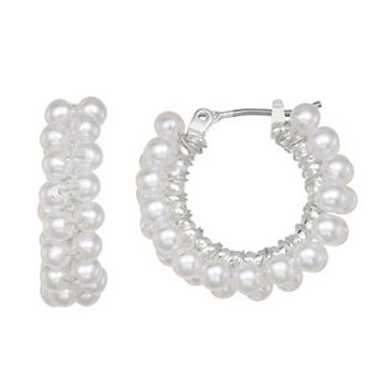 You're Invited Pearl Social Hoop Earrings