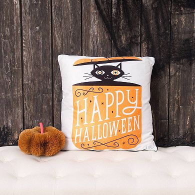 C&F Home Fright Cat LED Halloween Throw Pillow