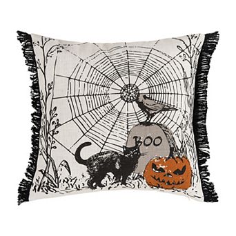 C&F Home Boo Spider Web Halloween Decorative Throw Pillow