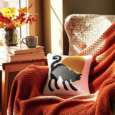 C&F Home Halloween Black Cat Moonlight Throw Pillow