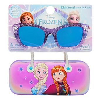 Kids Disney Princess Elsa & Anna 2 pc Sunglasses & Hard Protective Case with Handles