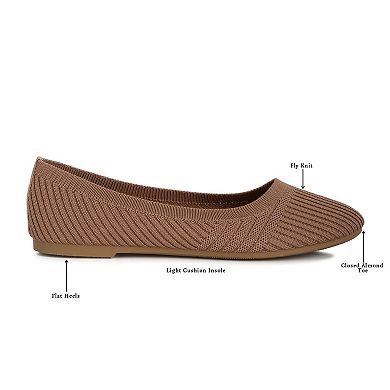 London Rag Ammie Women's Solid Slip-On Ballet Flats