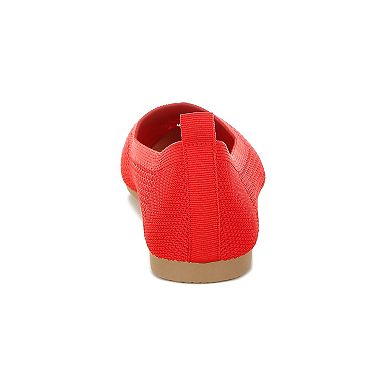 London Rag Selaris Women's Fly Knit Slip-On Ballerina Flats