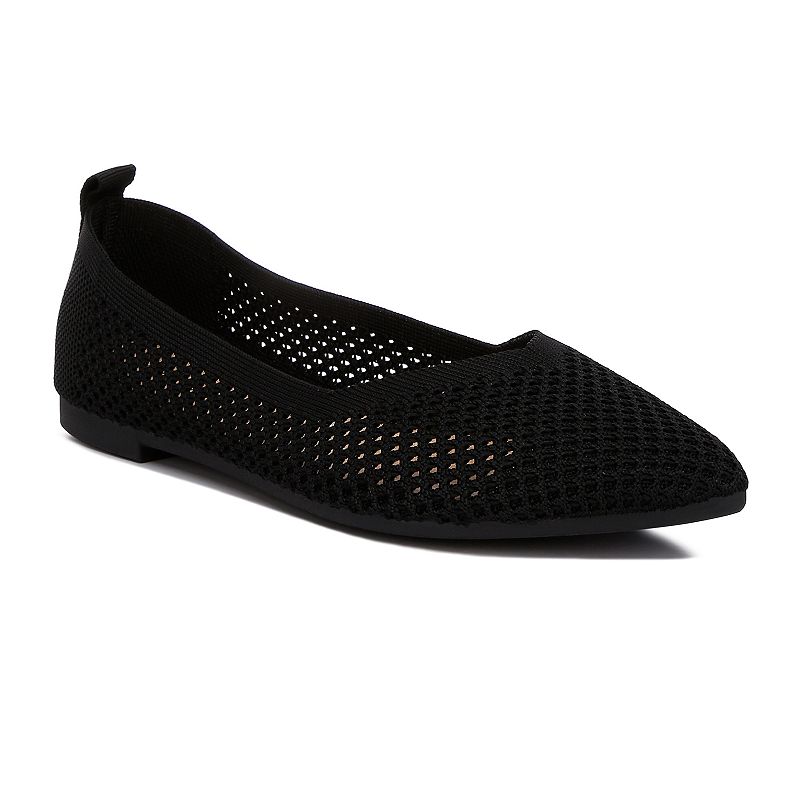London Rag Selaris Women's Fly Knit Slip-On Ballerina Flats,