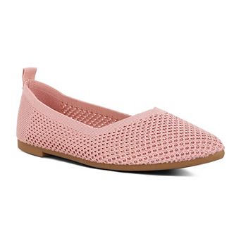 London Rag Selaris Women's Fly Knit Slip-On Ballerina Flats