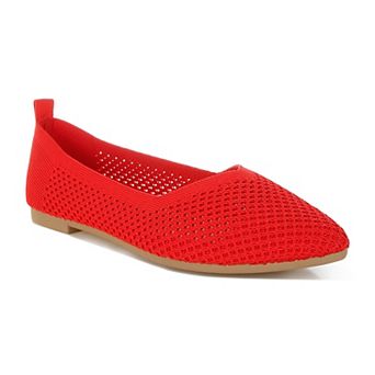 London Rag Selaris Women's Fly Knit Slip-On Ballerina Flats