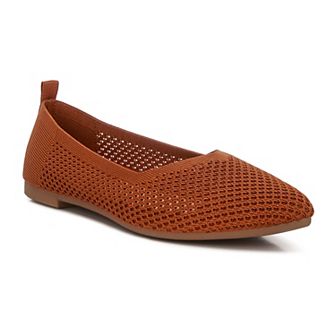 London Rag Selaris Women's Fly Knit Slip-On Ballerina Flats