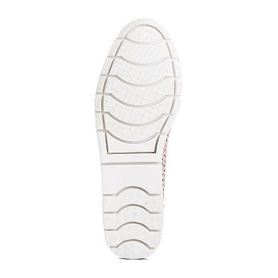 London Rag Pacer Women's Perforated Faux Leather Ballerinas