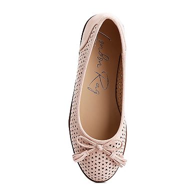 London Rag Pacer Women's Perforated Faux Leather Ballerinas