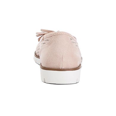 London Rag Pacer Women's Perforated Faux Leather Ballerinas
