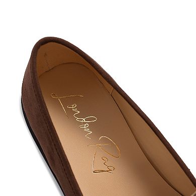 London Rag Jacop Women's Micro Suede Chain Link Loafers