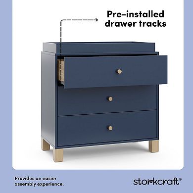 Storkcraft California 3-Drawer Chest Dresser With Topper