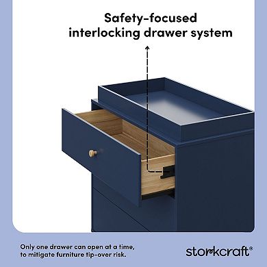 Storkcraft California 3-Drawer Chest Dresser With Topper