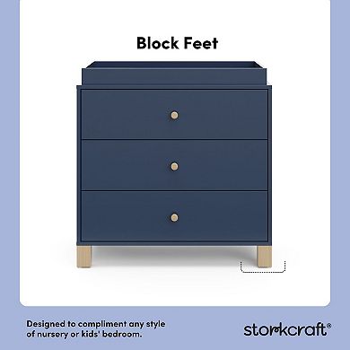 Storkcraft California 3-Drawer Chest Dresser With Topper