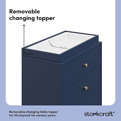 Storkcraft California 3-Drawer Chest Dresser With Topper