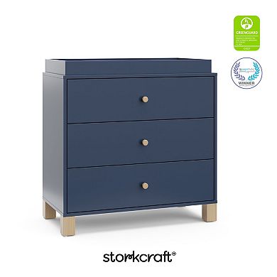Storkcraft California 3-Drawer Chest Dresser With Topper