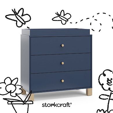 Storkcraft California 3-Drawer Chest Dresser With Topper