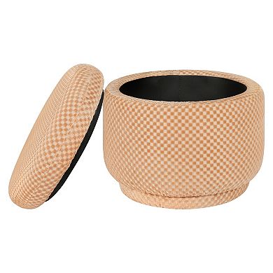 Babyletto Enoki Storage Ottoman with Velvet Checker Design