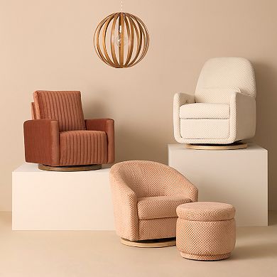 Babyletto Enoki Storage Ottoman with Velvet Checker Design