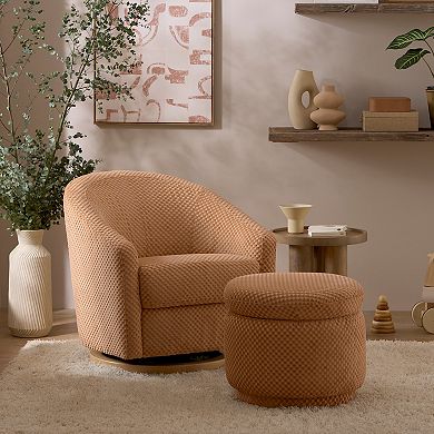 Babyletto Enoki Storage Ottoman with Velvet Checker Design