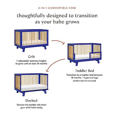 Babyletto Hudson 3-in-1 Convertible Crib with Toddler Bed Conversion Kit