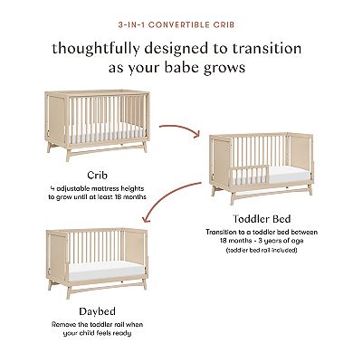 Babyletto Peggy 3-in-1 Convertible Crib with Toddler Bed Conversion Kit