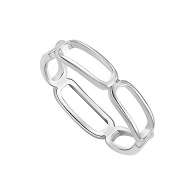 PRIMROSE Sterling Silver Polished Open Domed Band Ring