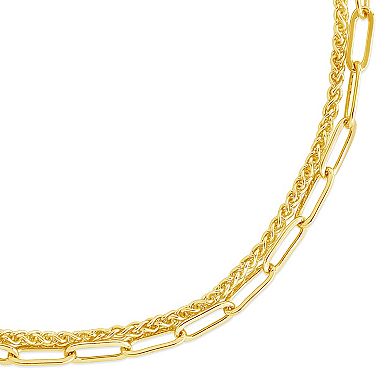 MC Collective Layered Paperclip & Curb Chain Bracelet