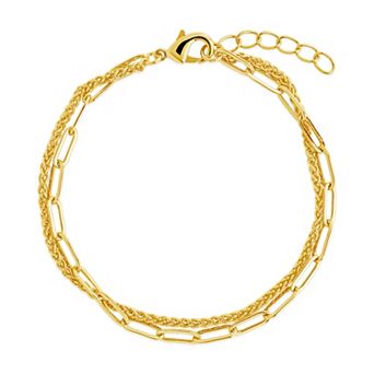 MC Collective Layered Paperclip & Curb Chain Bracelet