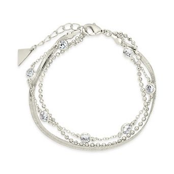 MC Collective Cubic Zirconia Triple Layered Chain Bracelet