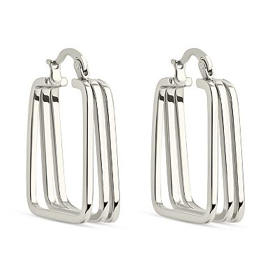 MC Collective Triple Wire Square Hoop Earrings