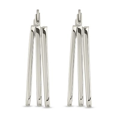 MC Collective Triple Wire Square Hoop Earrings