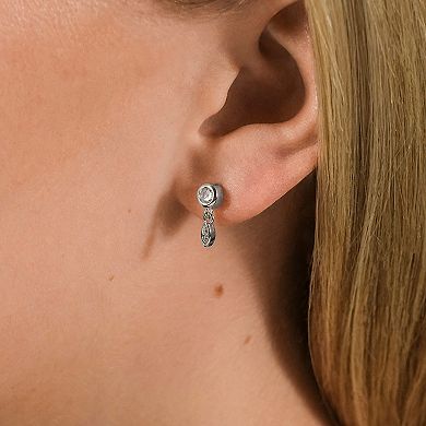 MC Collective Bezel Set Cubic Zirconia Alex Drop Stud Earrings