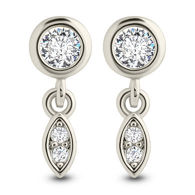 MC Collective Bezel Set Cubic Zirconia Alex Drop Stud Earrings