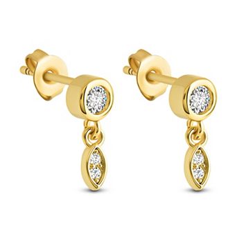 MC Collective Bezel Set Cubic Zirconia Alex Drop Stud Earrings