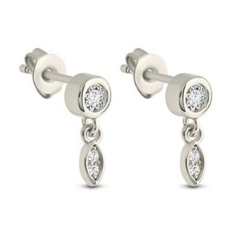 MC Collective Bezel Set Cubic Zirconia Alex Drop Stud Earrings