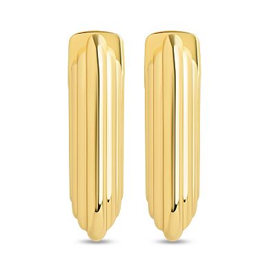 MC Collective Ribbed Hoop Earrings