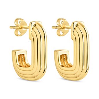 MC Collective Ribbed Hoop Earrings